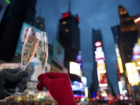 Happy New Year Toast Times Square New York, lazyllama