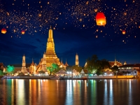 Wat arun with krathong lantern, Bangkok Thailand, Patrick Foto