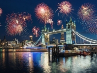 The Tower bridge in London illuminated at night, UK, rcfotostock